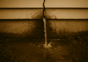 fugas de agua en los cimientos de una casa