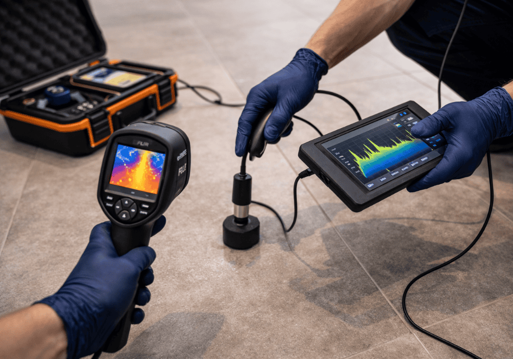 fuga de agua en suelo radiante