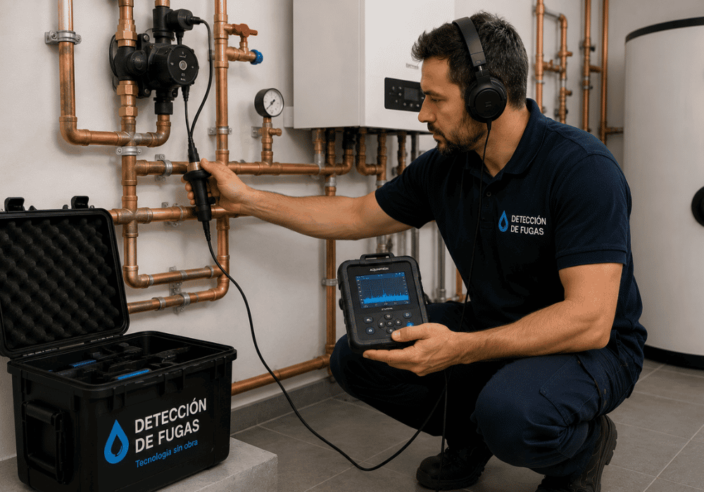Reparar fuga en red de agua caliente