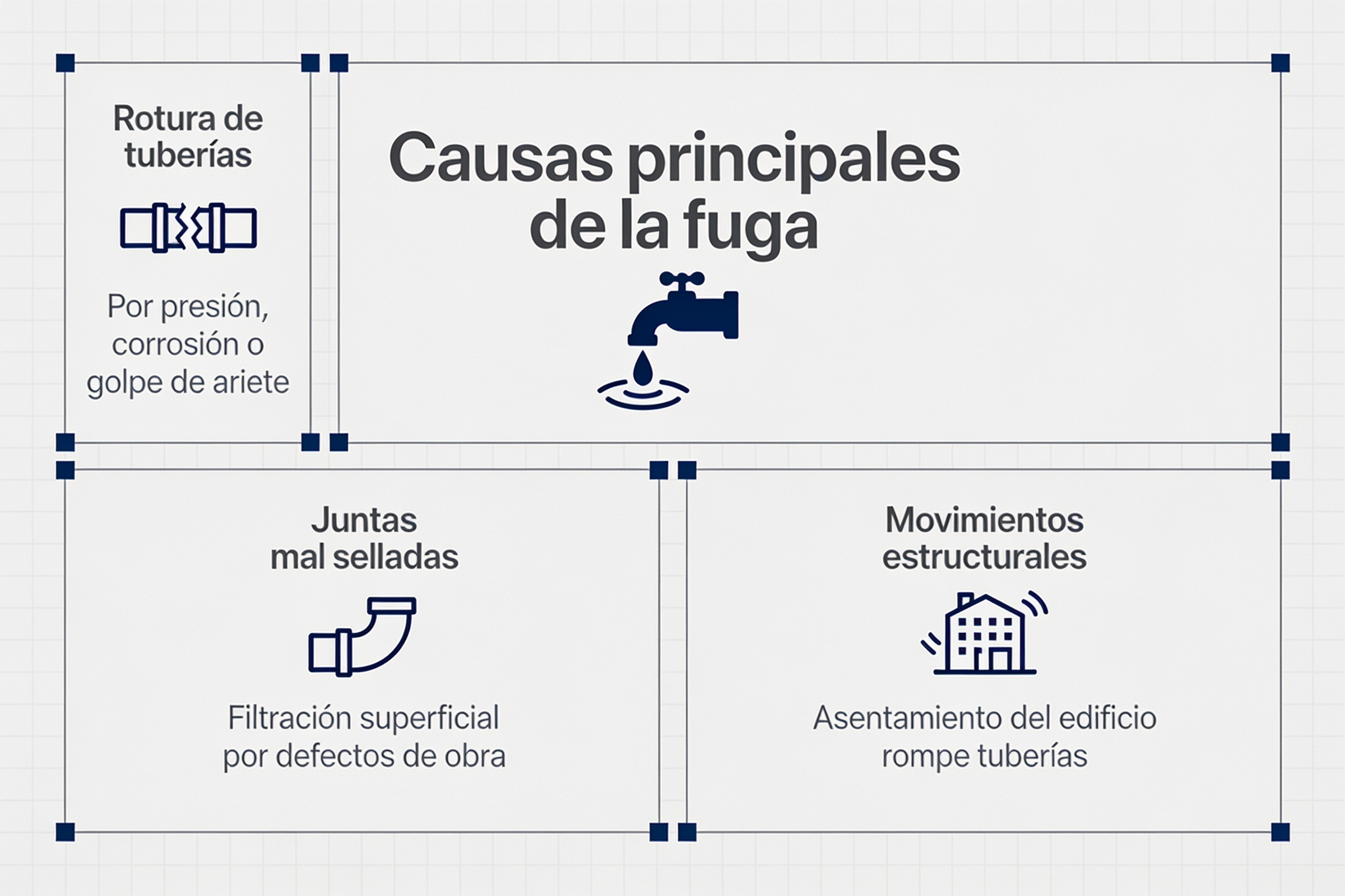 perdida agua bajo baldosa
