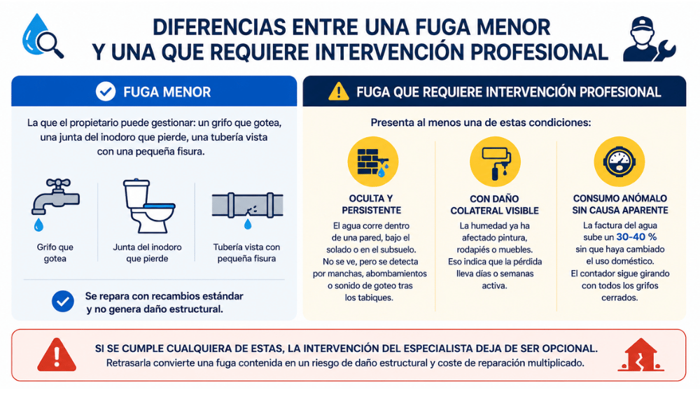 llamar a un especialista en fugas