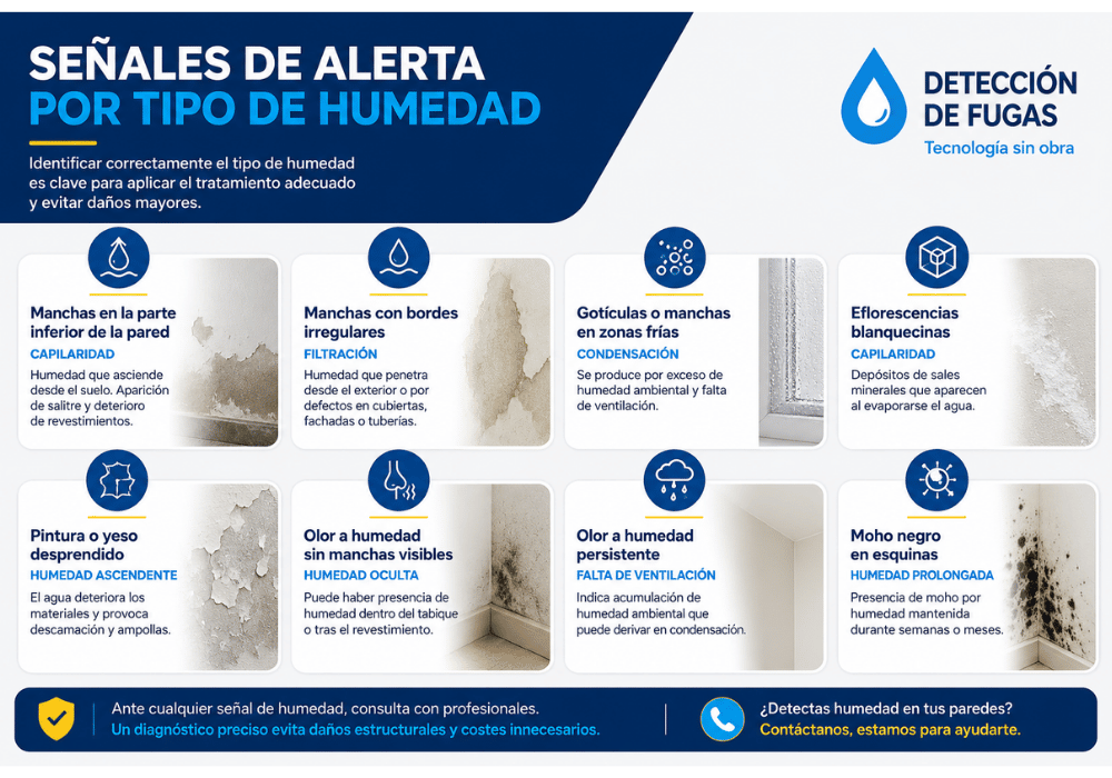 Tipos de humedad en paredes