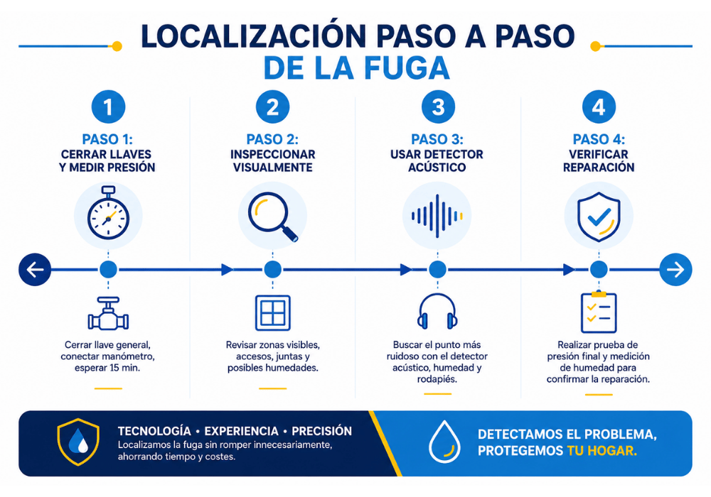 fuga de agua en el suelo