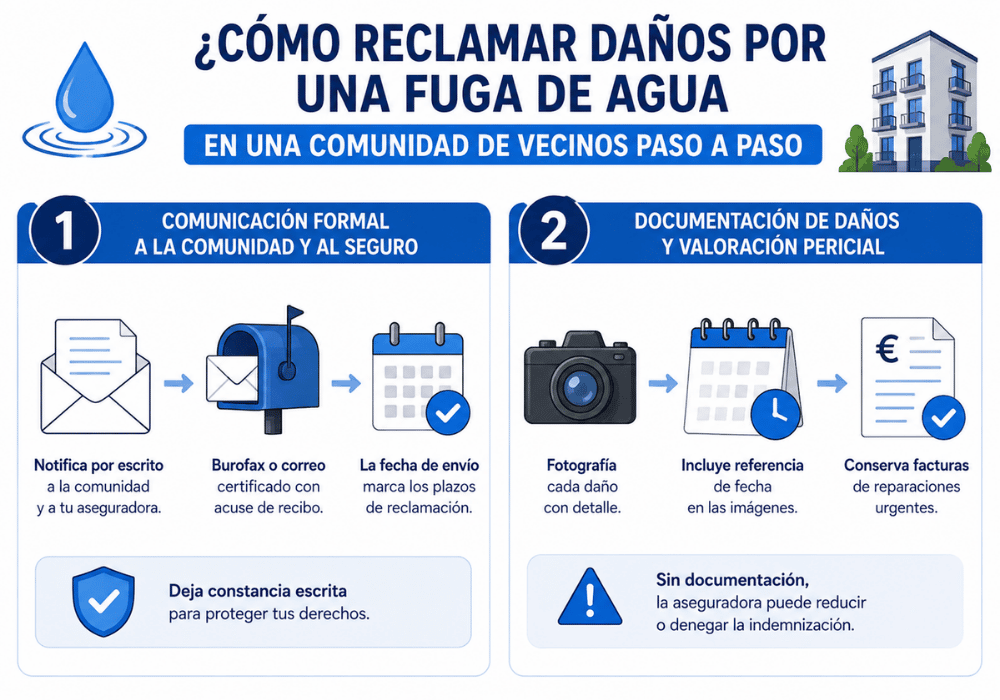 Cómo reclamar daños por una fuga de agua en una comunidad