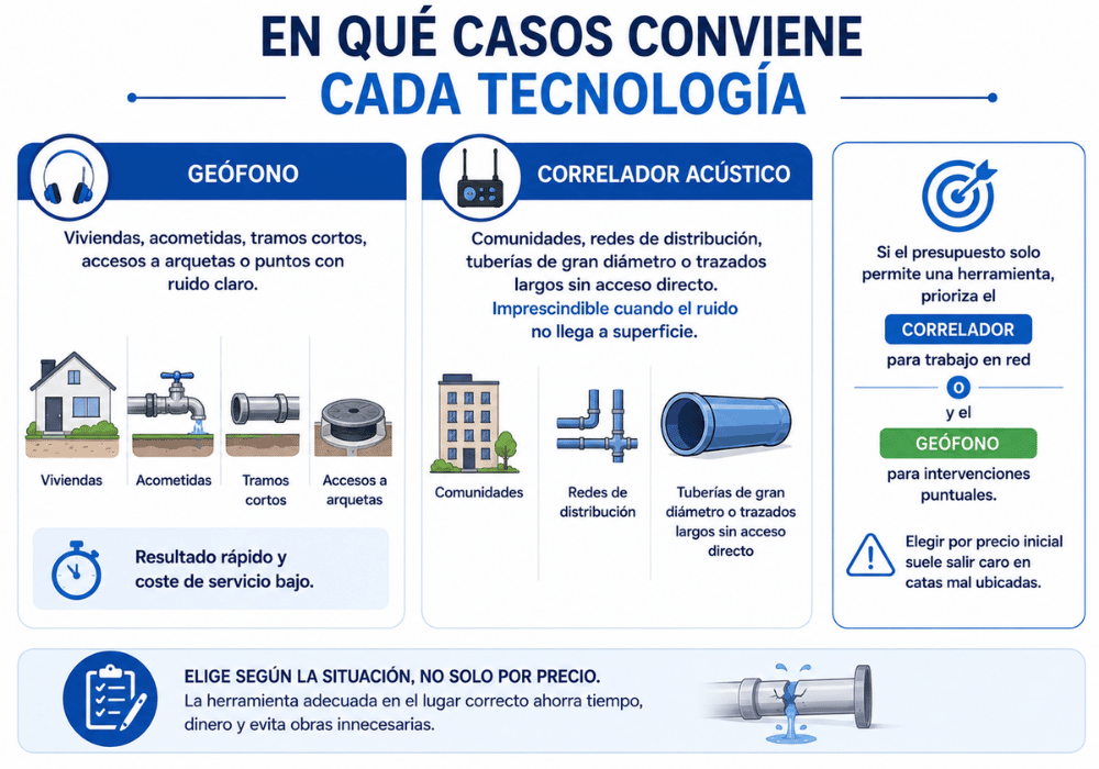 Geófono vs correlador acústico cuál elegir para detectar fugas