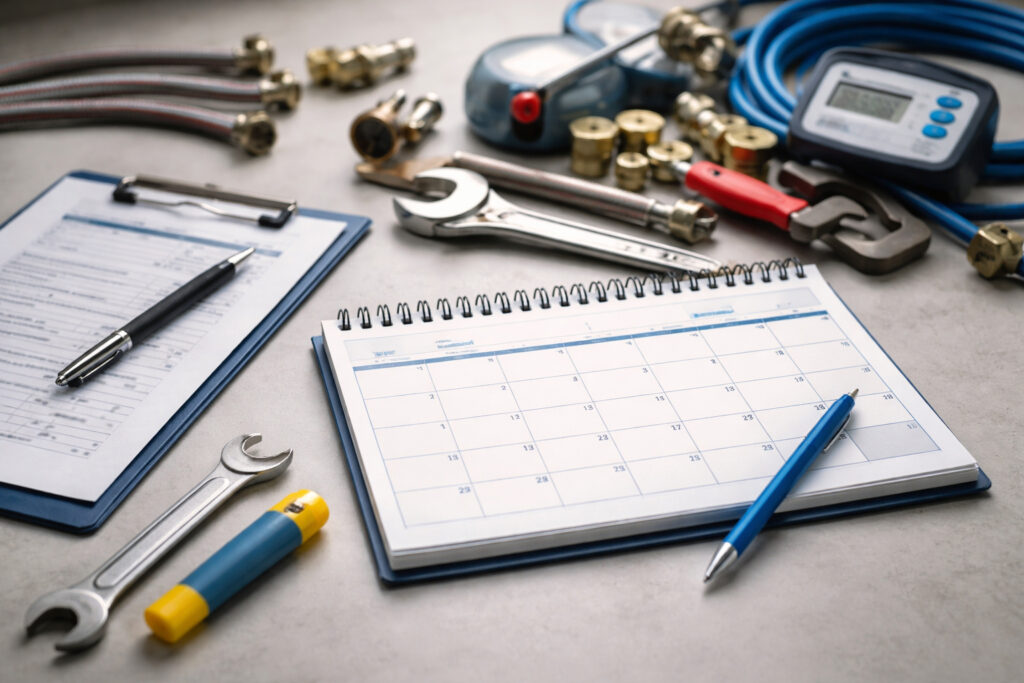 Calendario de mantenimiento para evitar fugas de agua