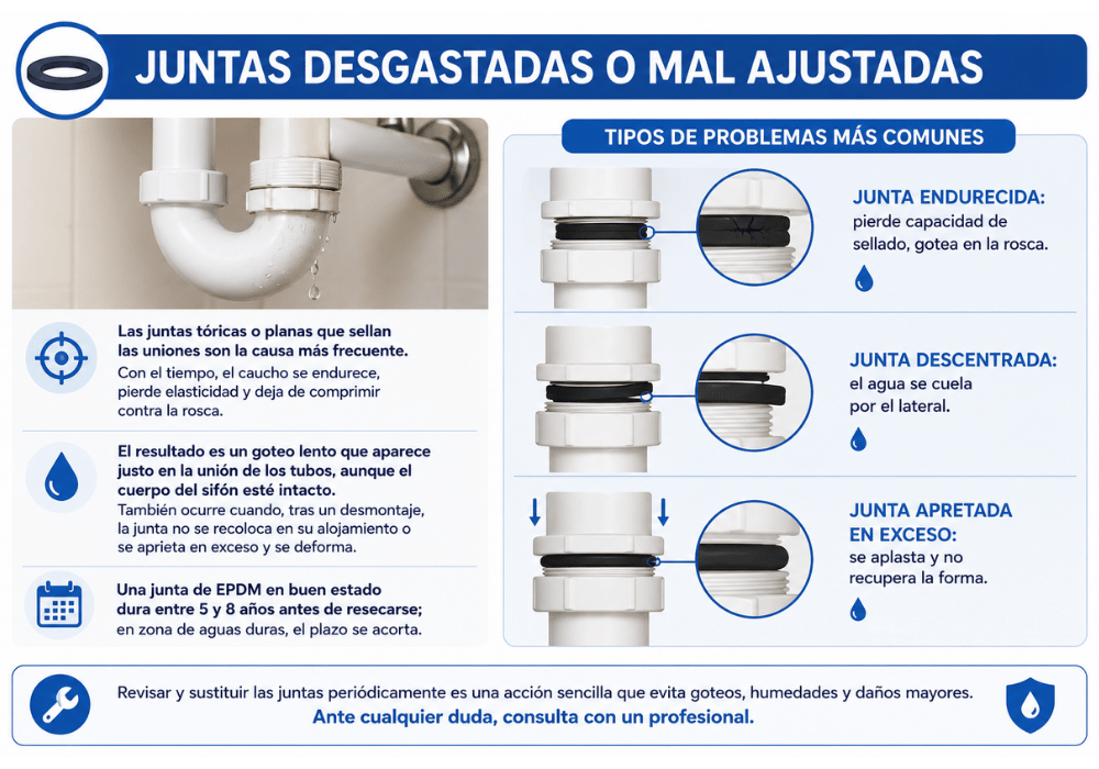 sifón de lavabo pierde agua causas