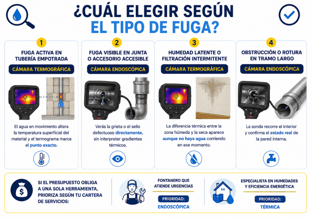 Cámara termográfica vs endoscópica cuál elegir para fugas