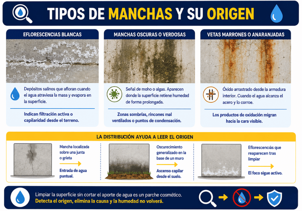 Humedad en hormigón Cómo detectar su origen y causa